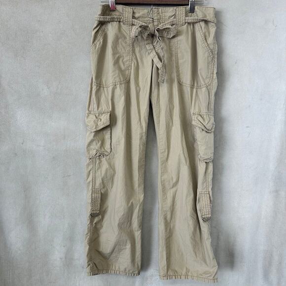 Vintage Beige Khaki Gorpcore Cargo Pants Utility Y2K Small Low Rise - Picture 1 of 4